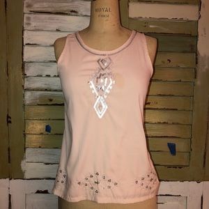 ~Embellished peach tank top~